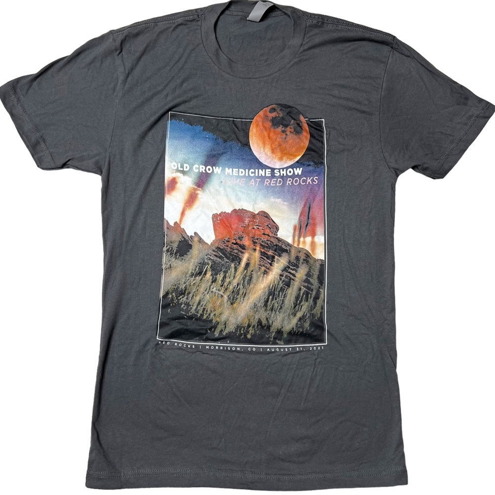 NWOT Old Crow Medicine Show Graphic 2021 Concert T-Shirt Grey Unisex S